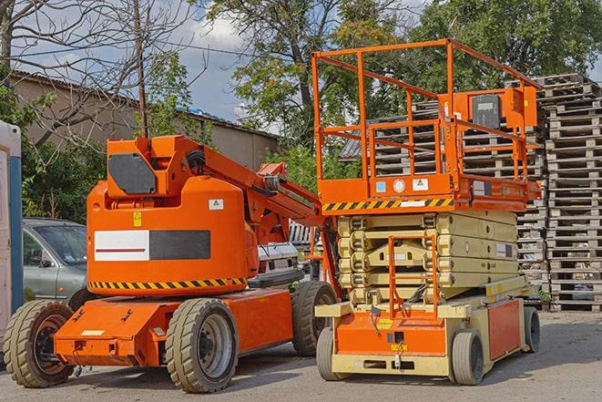 industrial forklift transporting goods in a warehouse in Burleson